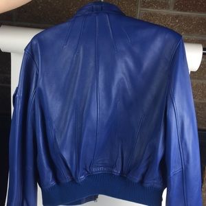 Blue lamb skin leather Jacket!